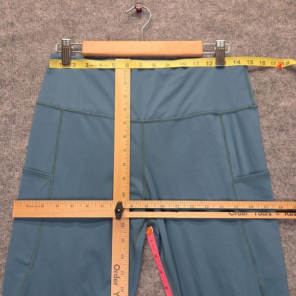OUGES Leggings Womens XL Blue High Waisted Yoga Athletic Pants Pockets DT28003 - Picture 5 of 7